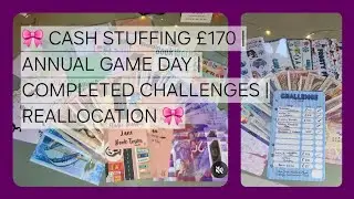 🩷 Annual game day | Cash stuffing &pound;170 I Completed challenges | Reallocation 🩷