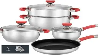 Cooking Tools 8 Piece Stainless Steel Cookware Set Nonstick Casserole + Milk