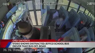 Video shows distracted Jeffco school bus driver take bus off-road
