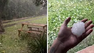 Extreme footage shows terrifying hailstorm in Argentina #Shorts