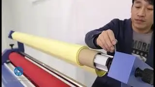 Operation of Qomolangma 63in Wide Format Cold Laminator and Mounting Machine