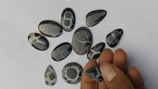 Free Size Natural Black Septarian Stone Smooth Mix Shape Loose Cabochon - AK Gemstone Beads