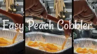 Having a few laughs and cutting up in the kitchen-Easy Peach Cobbler 