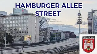 Hamburger Allee Street Walk in Tour 4k Ultra Hannover City