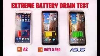 Mi A2 vs 6GB Zenfone Max Pro M1 vs Redmi Note 5 Pro - EXTREME BATTERY DRAIN TEST | Amazing Results🔥