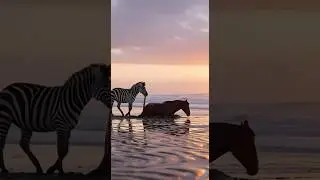 Zebra Helps Horse Stuck in Mud 🐎🦓 Emotional Rescue Story#animalrescue #trendingshorts