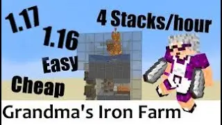 1,16&ndash;1,21 Железная ферма Minecraft Java Маленький, быстрый, дешевый 4 стопки в час