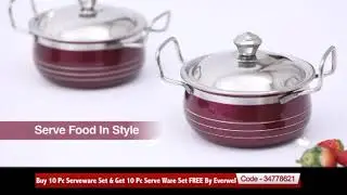 Buy 10 Pc Serveware Set & Get 10 Pc Serve Ware Set FREE By Everwel