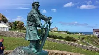 North and South beaches at Moelfre Inc RNLI Lifeboat Station at Moelfre on Anglesey