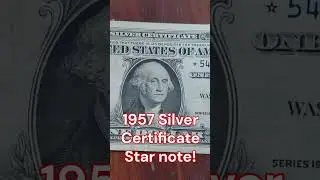 1957 SILVER Certificate STAR NOTE One Dollar bill from Estate Sale Collection #short