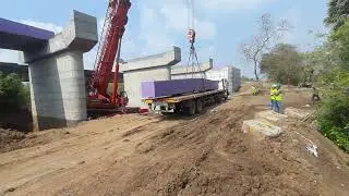 Karjat panvel railway work usarli bridge girders launching 🚇🚊🚦