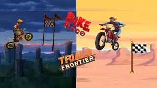 Trials Frontier и Bike Race: Motorcycle Games - Граница Испытаний и Велогонка : Мотоциклетные Игры.