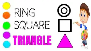 2D Shapes Song Drwaing for kids Dotted Line Color Paint | Easy Shapes Name & Draw For Kids #shapes 