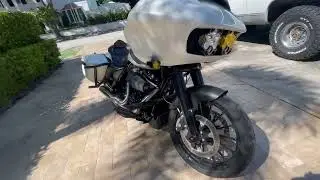 Road Glide with new mods - Cali Raised Motor LP6 kit & Nasty Hog Cycles Chopped Rebel Bags / Fender