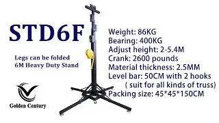 6M Heavy Duty Stand Legs can be folded stage light stand