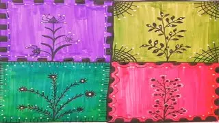 How to paint Warli plants/trees