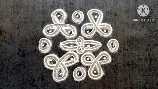 Quick | Simple | Easy Rangoli for Festival : Beautiful 5-4-3 double line/two line Swastik rangoli 💥🫶