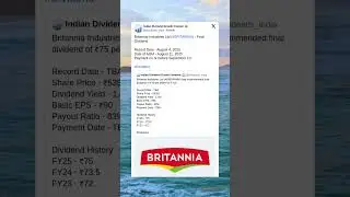 Britannia Industries Ltd has fixed Record Date for Final Dividend of FY25. #BreakingNews #Dividend