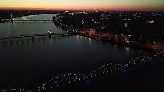 Riga - Latvia - sunset night view drone photography
