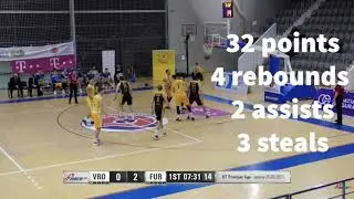 Elijah Clarance goes for 32 points vs. KK Dubrava