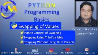 Swapping of Values with or without using third variable | Python Code to Swap Two Values