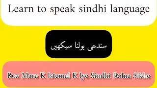 learn to speak sindhi through english urdu/Hindi |learn sindhi with kanwal |vd6