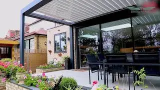 Awning For Patio &brvbar; High-end Pergola &brvbar; Motorized Bioclimatic System with Screen &brvbar;