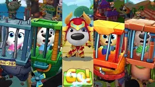 Talking Tom Hero Dash - Complete Heroes Demon Outfits Unlocked Vs Bosses Trapped In Cages - Hank Hit