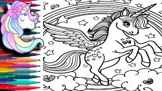 Unicorn 🦄  Fly on Rainbow drawing 🖌️🎨 | My little pony Cartoons | #episode99 | Colouring craft.