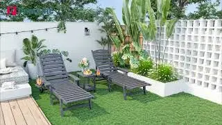 Pamapic 2-Piece Patio Lounge Set | Chaise Lounge & Coffee Table for Outdoor Relaxation