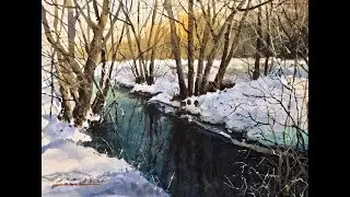 Painting Snow & Reflections in Watercolor