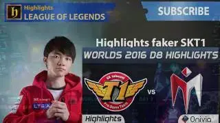 Highlight Faker in game, SKT vs IM ,  Worlds 2016 D2  SK Telecom T1 vs  I May 02 10 2016
