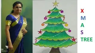 DRAWING A CHRISTMAS TREE- DRAWING LESSONS BY TEACHER ROSHNI.Video - 6