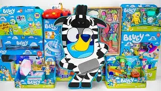 Bluey Toy Collection ASMR 💙 Zebra Bluey Unboxing! 🦓🎉 New Figures, Tea Set & Ice Cream Cart!