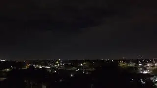 Red bombs bursting midair over Miami 4th of July
