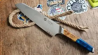 Fintiso 8in chef knife in CPM s35vn edge retention test at 59 dollars this is a STEAL