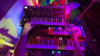 Moog Subsequent 37-Eventide H9, Dreadbox Nymphes-Kinotone Ribbons, Roland TR6S, Crumar 7
