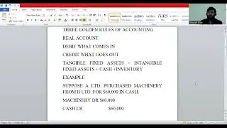 GOLDEN RULES OF ACCOUNTING   REAL ACCOUNT