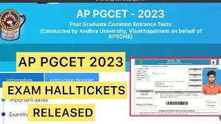 AP PGCET 2023 HALLTICKETS RELEASED | HOW TO DOWNLOAD PGCET HALLTICKET