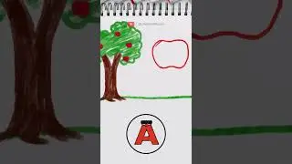 A for Apple Drawing | Phonic sounds of alphabets | Pre-K Learning Videos | @Lilmoonrhymes #abcd