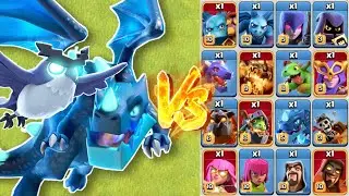 Electro Dragon & Owl vs All Troops - Clash of Clans