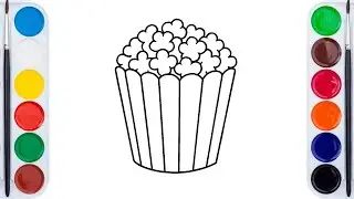 How to Draw a Cute Popcorn &ndash; Easy Drawing for Kids