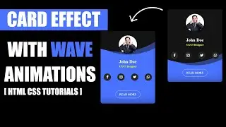 Card effect with wave animation using HTML and CSS 