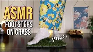 Japan Foot Sounds ASMR 👣 | Crunchy Fake Grass 🌿