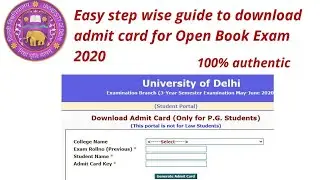 How to download DU admit card for exam 2020|Exam update|DU exam news|#du #covideffect #OBE #exam2020