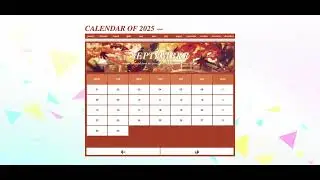 html simple calendar project