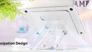 PLIXIO Adjustable Laptop Stand with 360&deg; Rotating Base Tabletop Laptop Stand Ergonomic Foldable Port