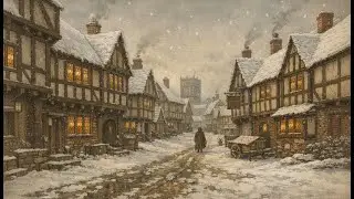 A Quiet Tudor Winter ❄️ Snowy Streets, Candlelight & Medieval Music