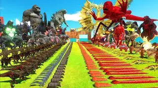 Dark Monster War - Team Dark Godzilla 2014 x Kong VS Team Red Titanus x Team Yellow King Ghidorah