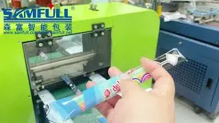 Horizontal Packing Machine Packing Stick-shaped Soft Candy 长条软糖350下走纸 高清